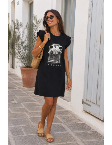 Vestido negro fragancia