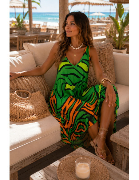 Vestido Evasé Ocean verde