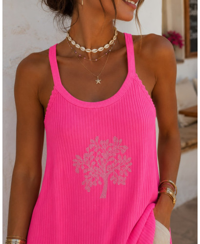 Camiseta Halter Flúor de Canalé con Árbol de la Vida en... 2