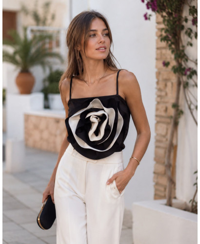 🌸 Body Negro con Espectacular Flor Central 🌸 2