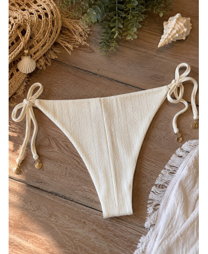 Braga de bikini brasileña cruda con textura y lazos... 2