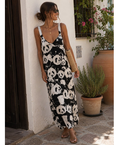 Peto Largo de Viscosa Estampado Panda 2