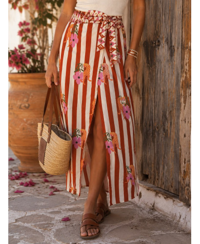Falda Pareo Estampada a rayas 2