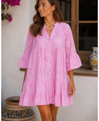 ✨ Vestido Babydoll Batista Bordada rosa✨ 2