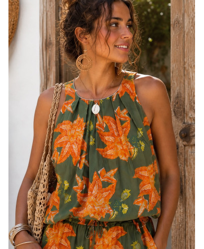 Conjunto de Pantalón Bombacho y Blusa de Algodón... 2