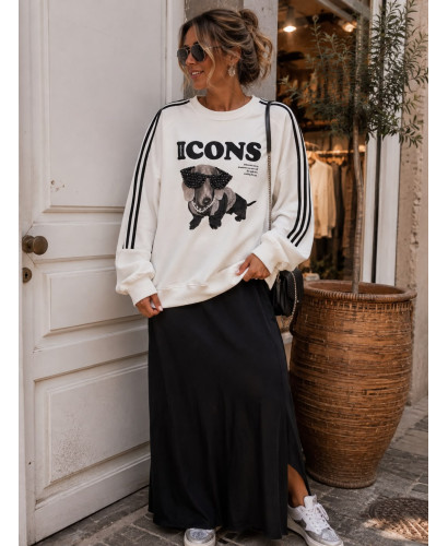 Sudadera Oversize ICONS con Perro de Gafas y Abalorios 2