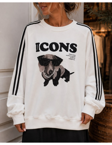 Sudadera Oversize ICONS con Perro de Gafas y...