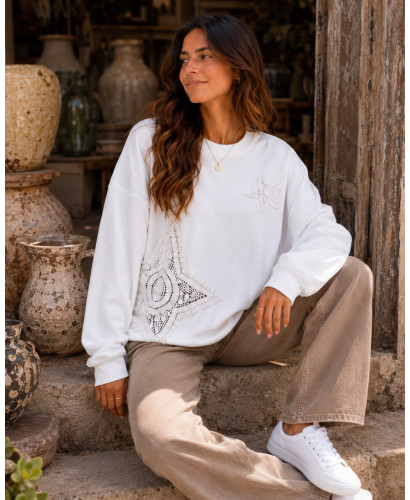🌟 Sudadera Blanca combinada en Crochet: Estilo y...