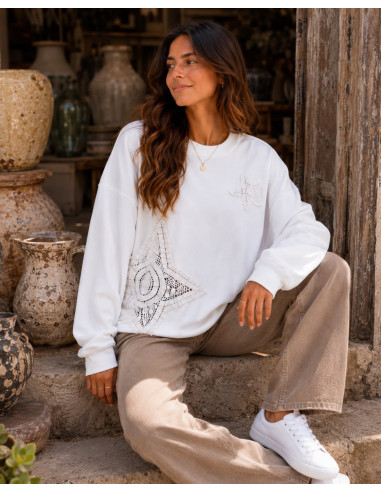 🌟 Sudadera Blanca combinada en Crochet: Estilo...