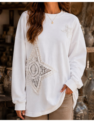 🌟 Sudadera Blanca combinada en Crochet: Estilo...