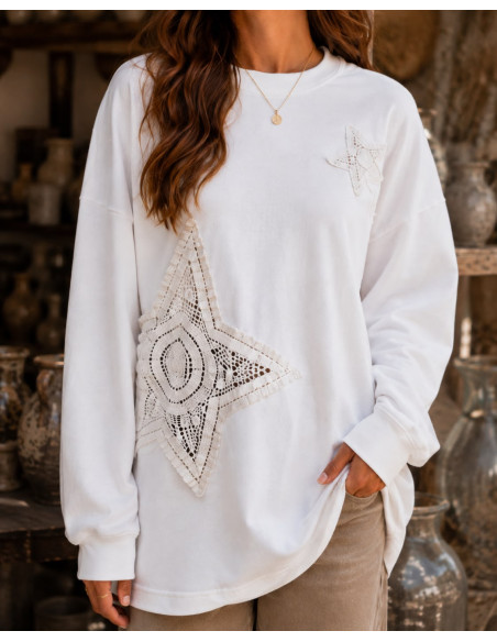 🌟 Sudadera Blanca combinada en Crochet: Estilo y Comodidad Inigualables