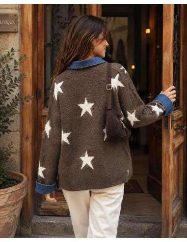 Suéter Marrón Chocolate con Estrellas y...