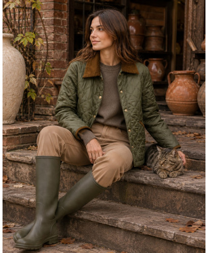 Chaqueta Acolchada Fina con Detalles en Micropana 2