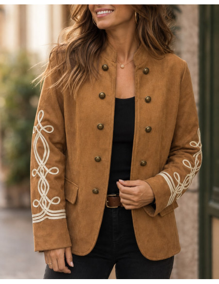 Blazer Army de Antelina con Bordados en las Mangas