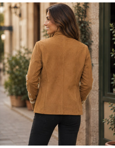 Blazer Army de Antelina con Bordados en las Mangas