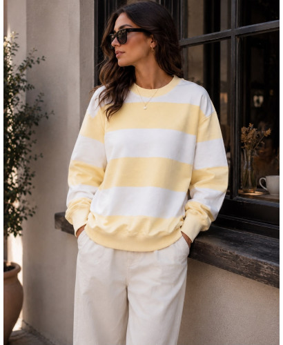 Sudadera bicolor amarilla y blanca