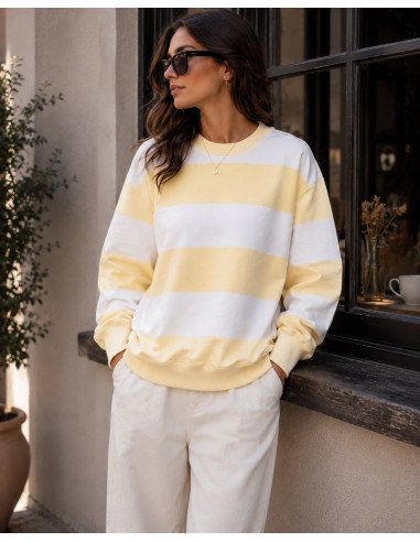 Sudadera bicolor amarilla y blanca