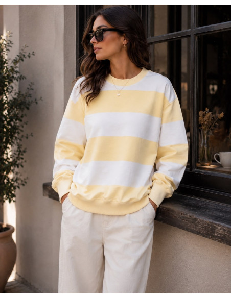 Sudadera bicolor amarilla y blanca