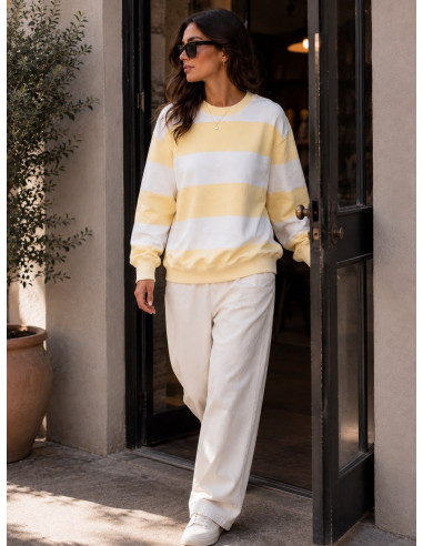 Sudadera bicolor amarilla y blanca