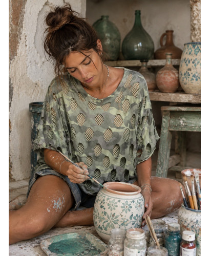 Camiseta camuflaje con rejilla