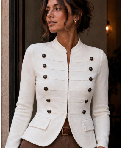 Chaqueta de punto blanca  estilo napoleónico