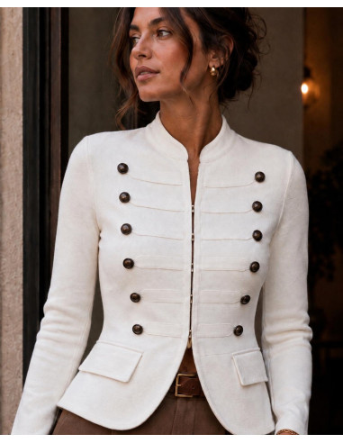 Chaqueta de punto blanca  estilo napoleónico
