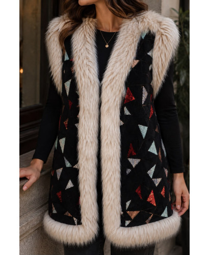 ✨ Chaleco Acolchado Negro con Lentejuelas y Detalles de... 2