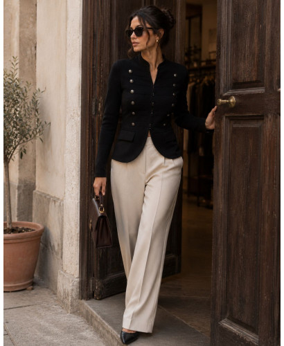 Chaqueta de punto NEGRO  estilo napoleónico 2