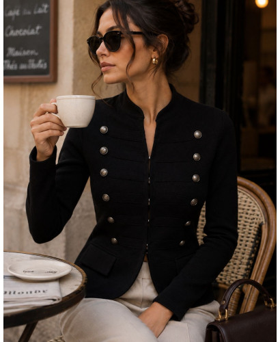 Chaqueta de punto NEGRO  estilo napoleónico