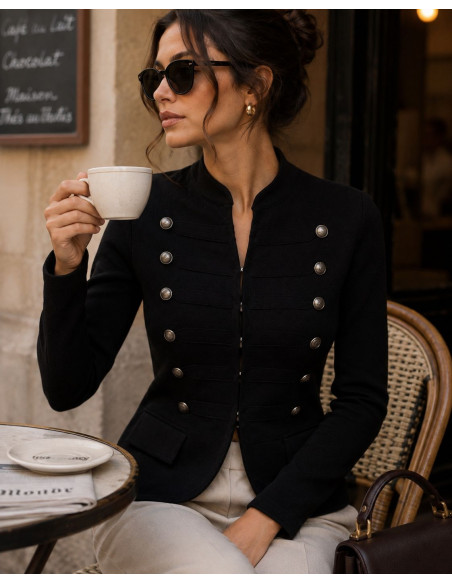 Chaqueta de punto NEGRO  estilo napoleónico