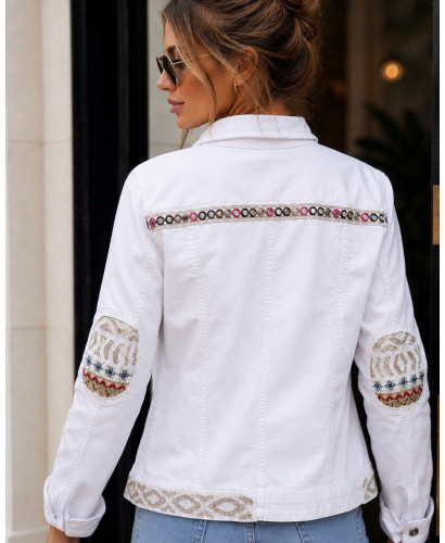 🤍 Cazadora Denim Blanca con Detalles 2