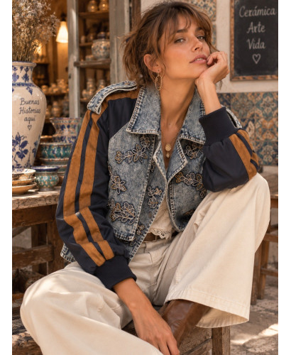 Chaqueta Denim Bordada Tribanda ✨