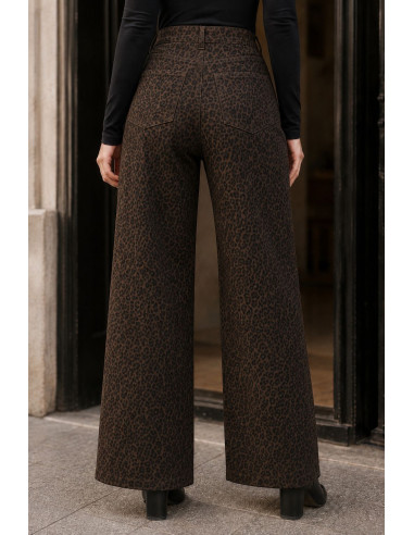 👖 Pantalón Vaquero Animal Print Chocolate y...