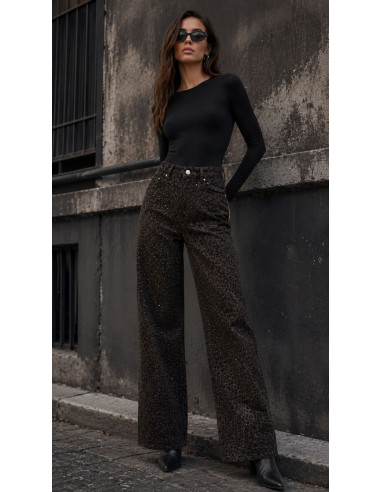 👖 Pantalón Vaquero Animal Print Chocolate y...