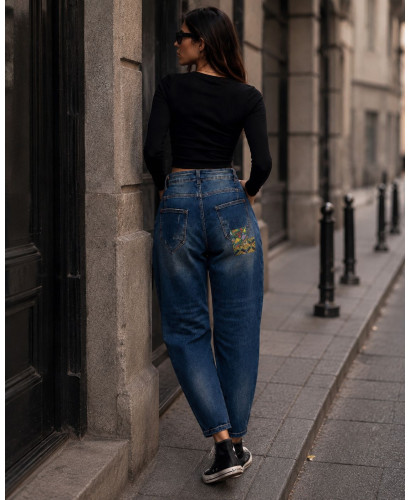 👖 Pantalón Vaquero Baggy con Parches y Lazo 2