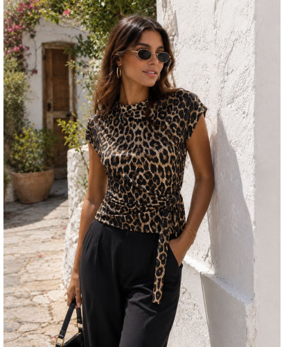 🐆 Camiseta Animal Print con Lazada Lateral 2