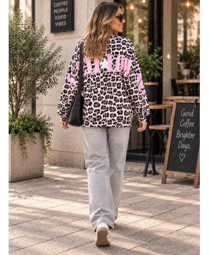 Sudadera Rosa Claro Animal Print “SELF LOVE”