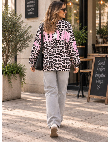 Sudadera Rosa Claro Animal Print “SELF LOVE”