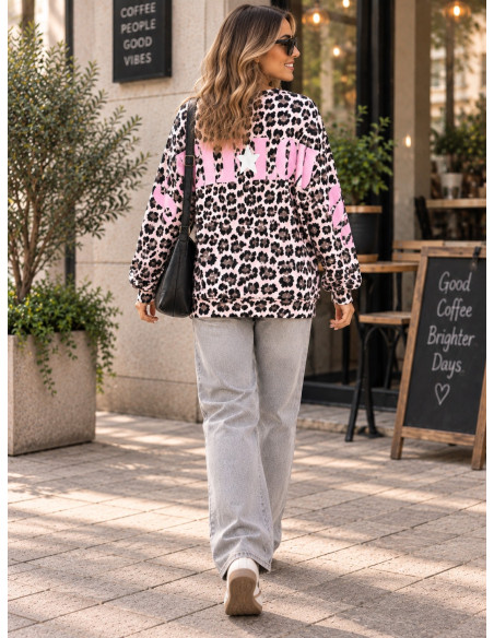 Sudadera Rosa Claro Animal Print “SELF LOVE”
