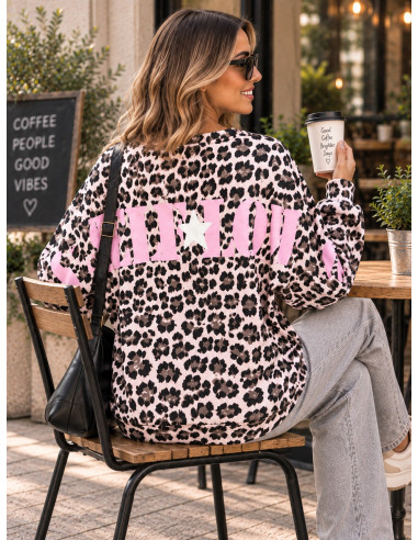 Sudadera Rosa Claro Animal Print “SELF LOVE”