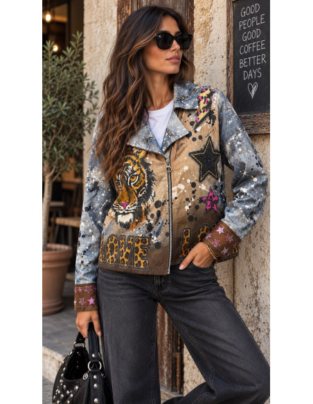 Biker de Antelina Estampada ROCK & LOVE