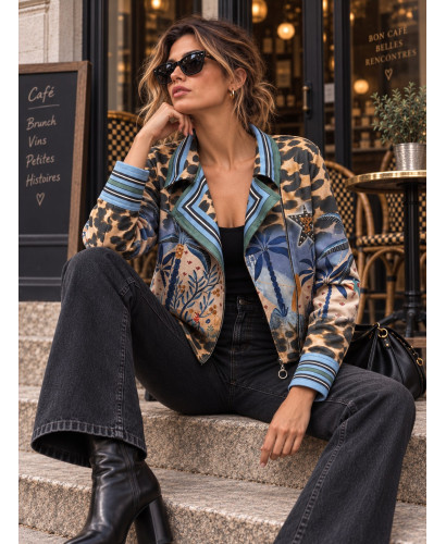 Biker de Antelina Estampada Palmera 2