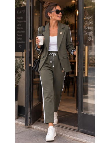 Conjunto Caqui Chaqueta  y Pantalón Milano