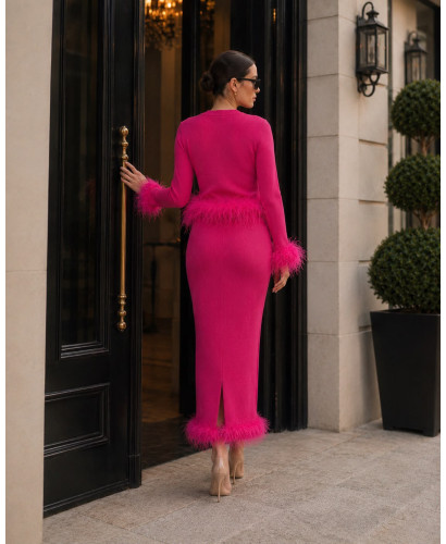 💗 Conjunto de Punto Rosa Marabú con Botones Joya 2