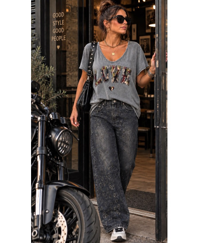🩶 Camiseta LOVE Camuflaje Gris Lavado ✨ 2
