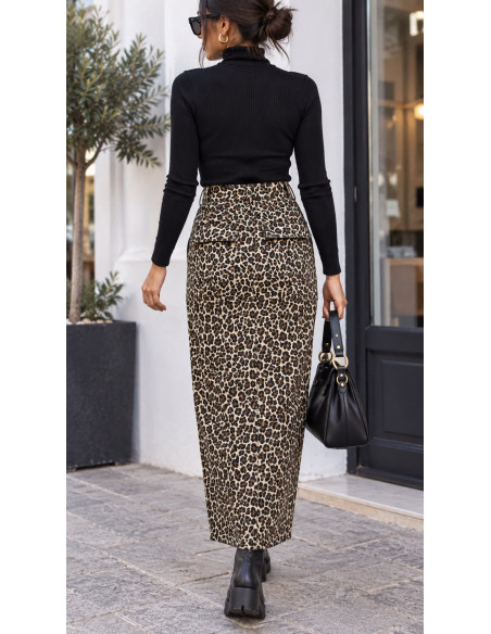 Falda Vaquera Safari Animal Print Cargo