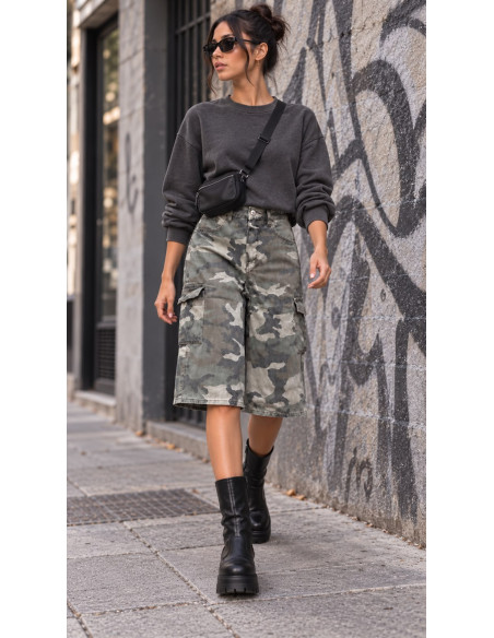 🖤 Bermuda Denim Cargo Camuflaje