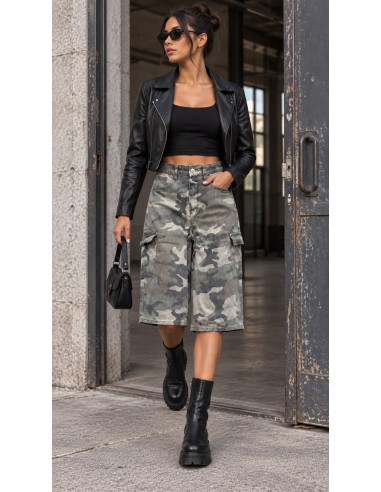 🖤 Bermuda Denim Cargo Camuflaje