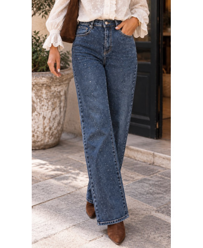 👖 Pantalón Vaquero Recto con Strass ✨