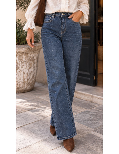 👖 Pantalón Vaquero Recto con Strass ✨